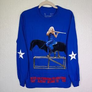 Beyonce Cowboy Carter Tour Shirt Small America Requiem Long Sleeve Blue Merch S